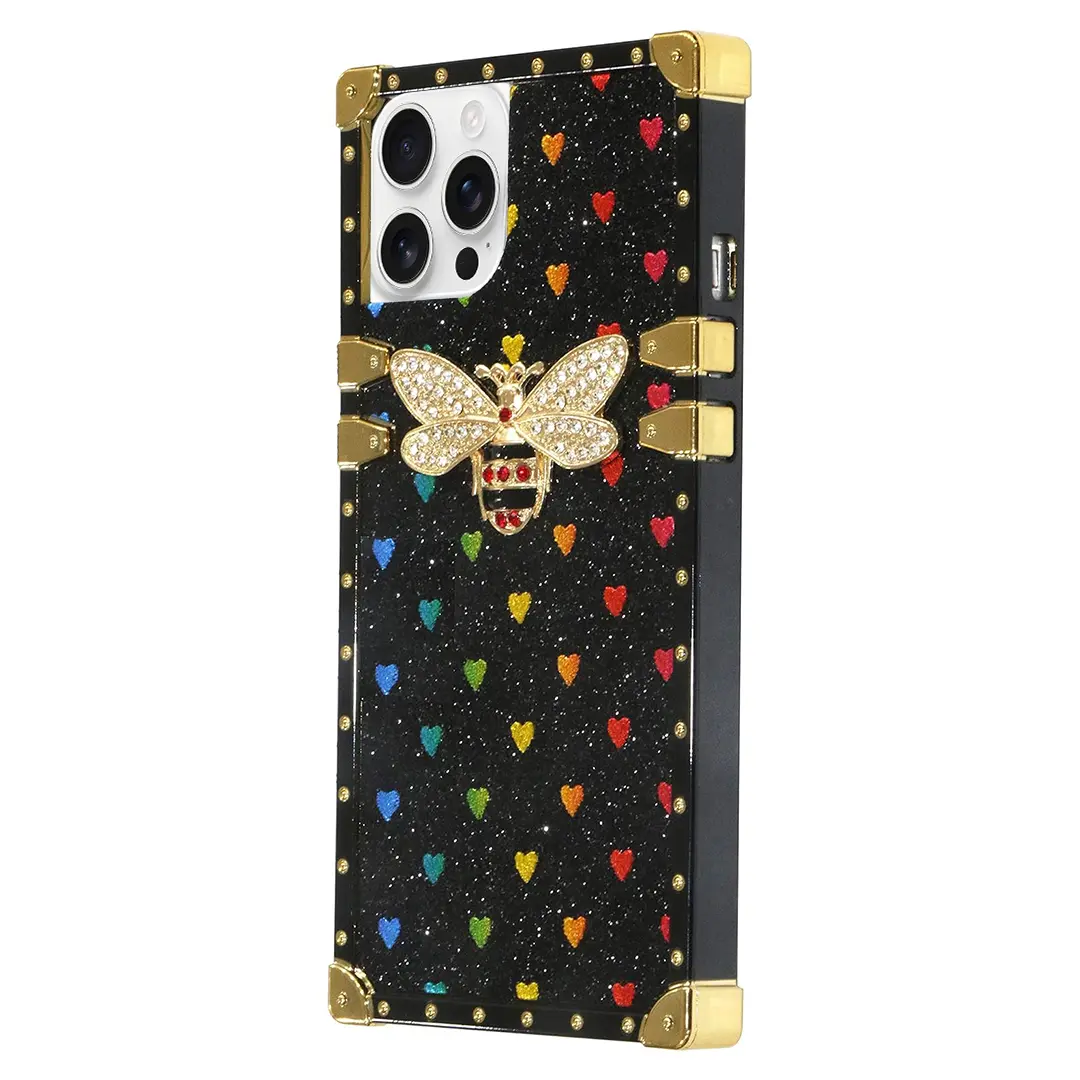 iPhone 15 Pro Heart Butterfly Case Black